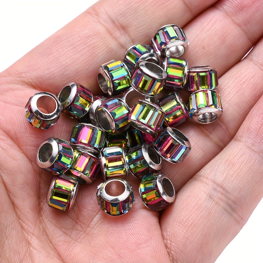 E-shop 20 Stück 7* Bunte Glas Perlen mit großem Loch für Armbänder, Halsketten, Ohrringe, Schmuckhandwerk und Partydekorationen