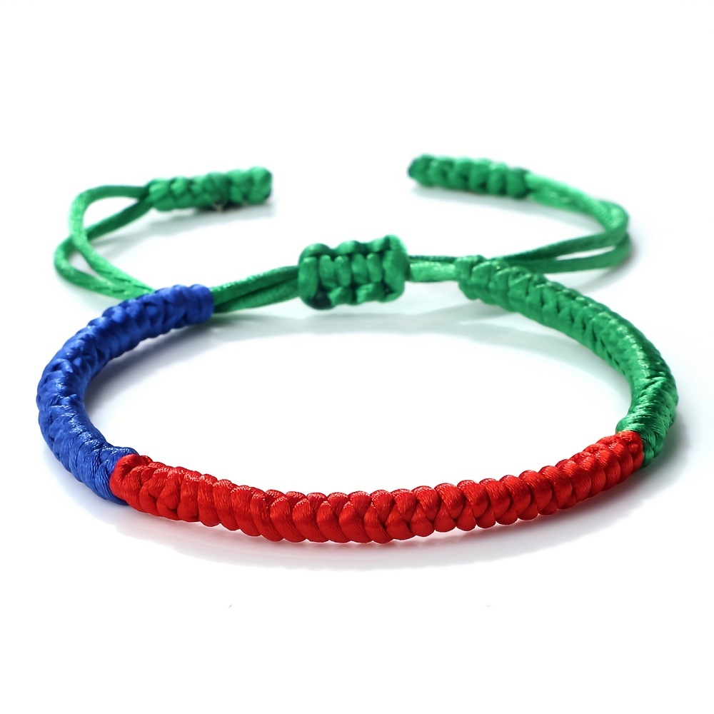 Adjustable National Flag Woven Rope Bracelet for Women