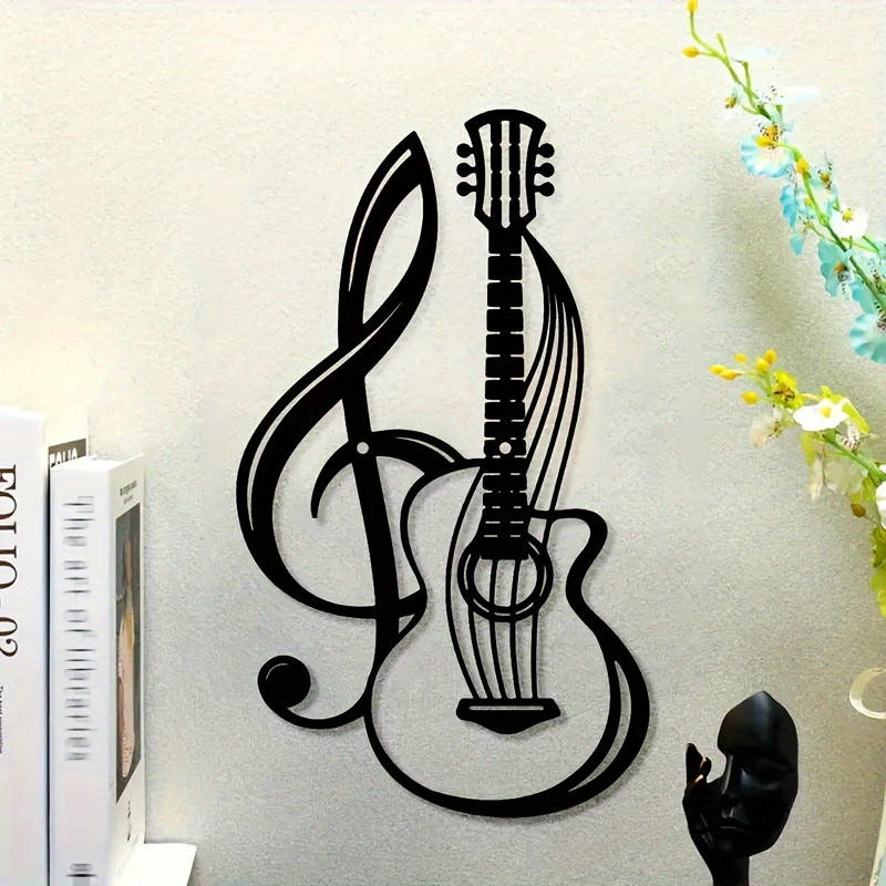 

Chic Black Metal Wall Art - Violin, & Guitar Room, Bedroom, And Coffee Shop Decor | No Power Needed | Perfect Housewarming Gift