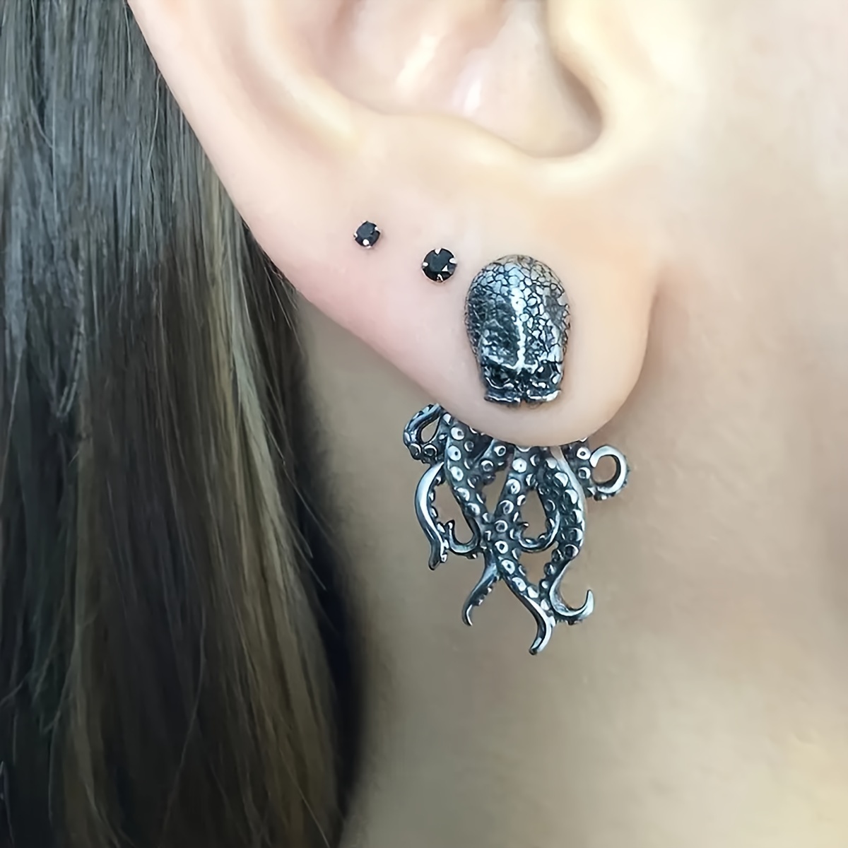 Ocean Breeze Golden Octopus Earrings for Women