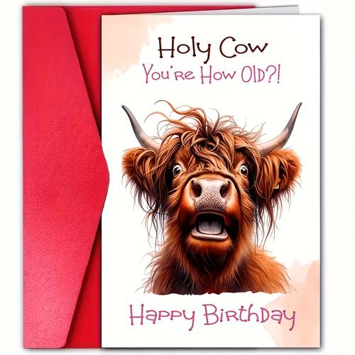 1 adorable cow greeting card with envelope a high quality birthday decoration for family and daughters suitable for and birthday
