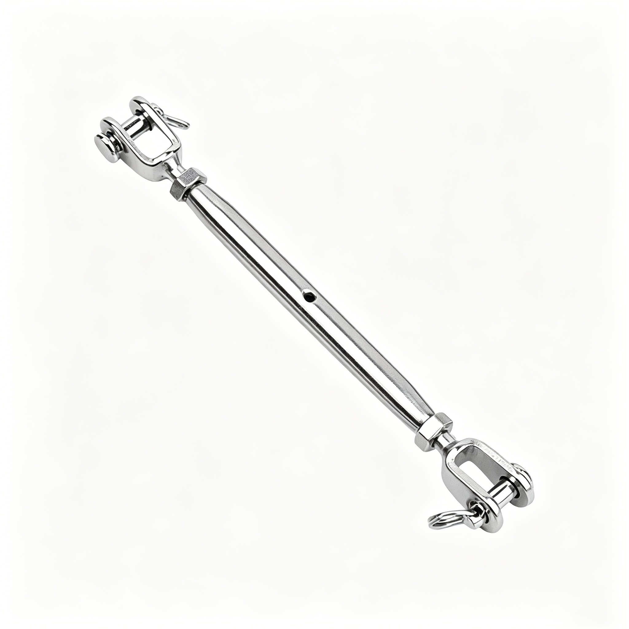 Image of Stainless Steel Turnbuckle - Marine Grade Closed Body - Fork And Fork Rigging Screw For Wire Rope Tensioner (bottle Cable Jaw Turnbuckle)