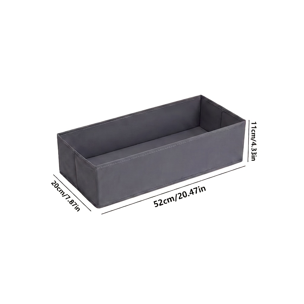 TEMU Grey Non-woven Fabric Storage Box, Sold In 1pc Or 2pcs, Large Capacity, Thickened, Storage Box For Organizing Clothes, Socks, And Underwear, In