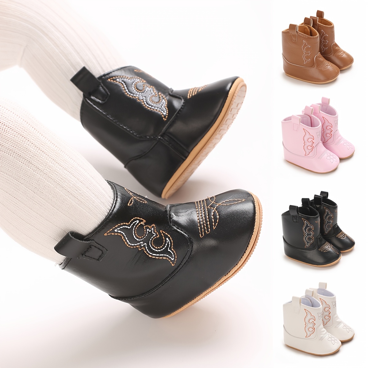 Western Stiefel Für Babys Aus Leder - Weiche Sohle & Rutschfest