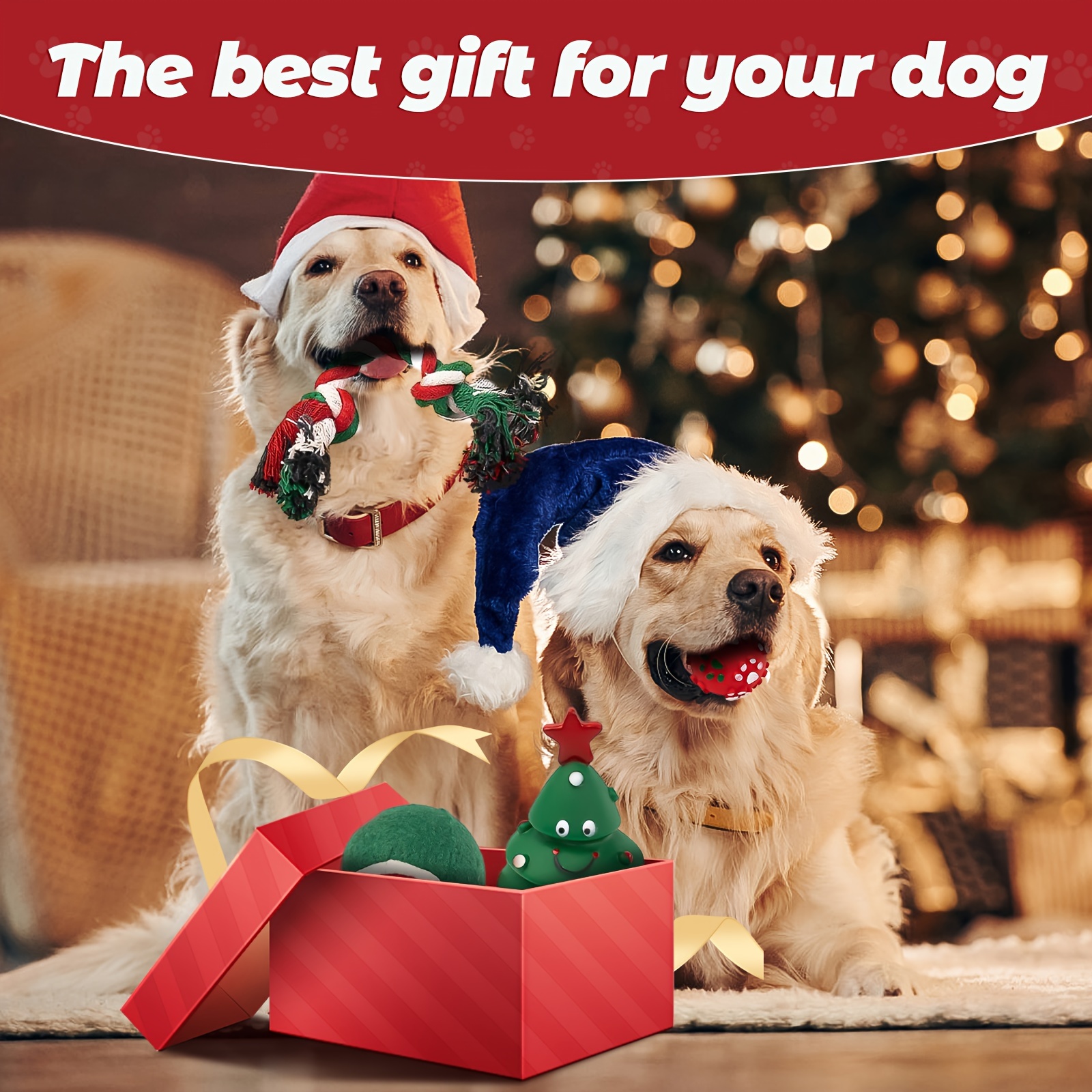 4pcs set christmas dog chew toys set durable pet teething Temu