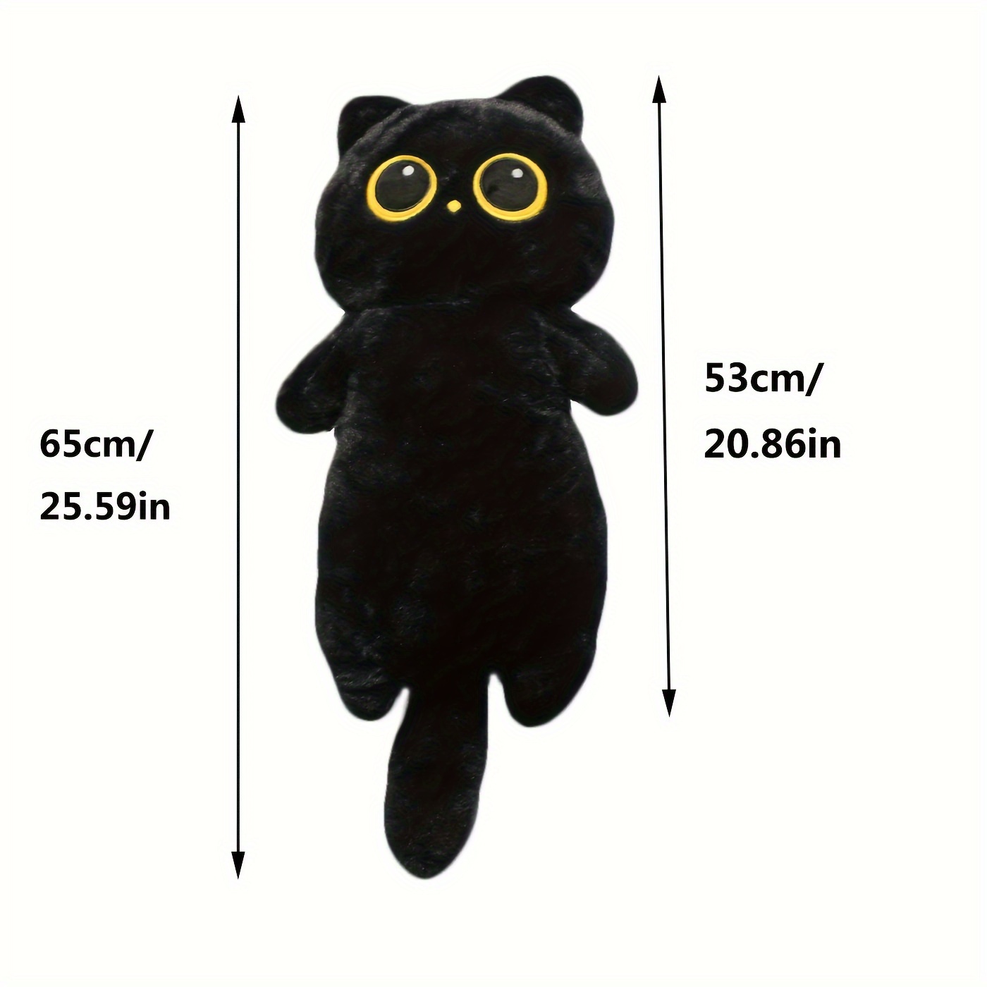 Long Cat Plush Pillow Giant Black Cat Stuffed Animal Cute - Temu