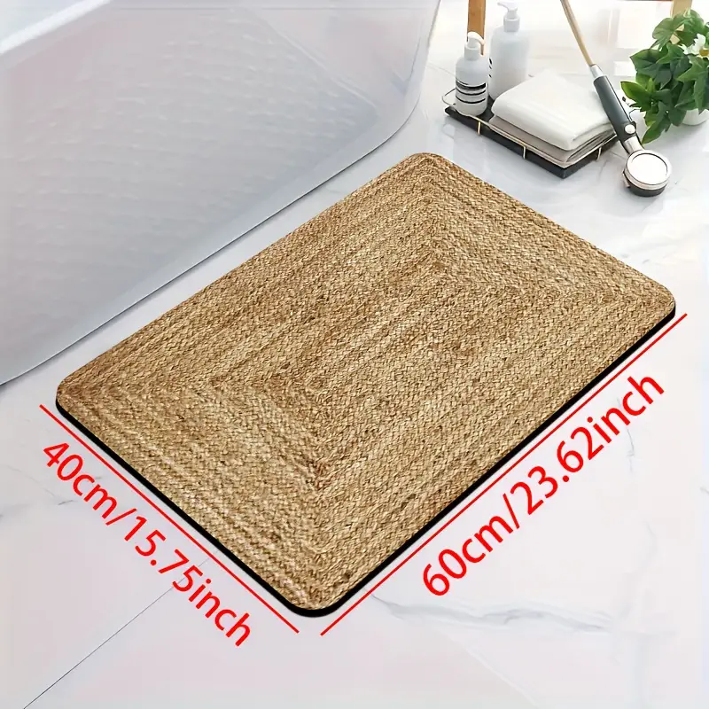 1pc diatomite bath mat retro texture print design quick dry non slip absorbent floor mat soft and comfortable for bathroom shower room laundry room bedroom doorway kitchen rug rv bathroom Product details 4