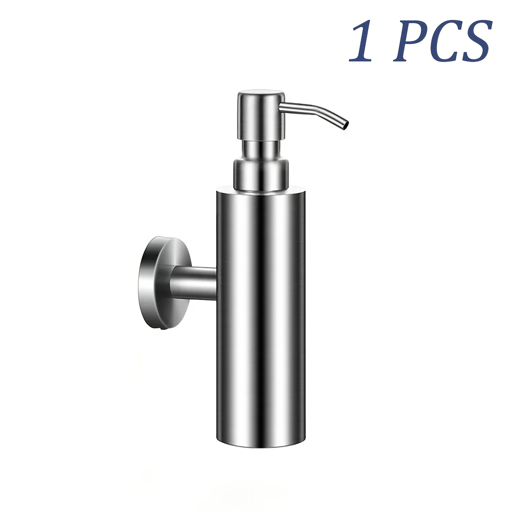 Image of 1pc Of Soap Dispenser, Rust-proof And, Wall-mounted Hand Soap Bottle, , Suitable For Bathrooms, Kitchens, Washbasins, Hotels, Schools, Etc.