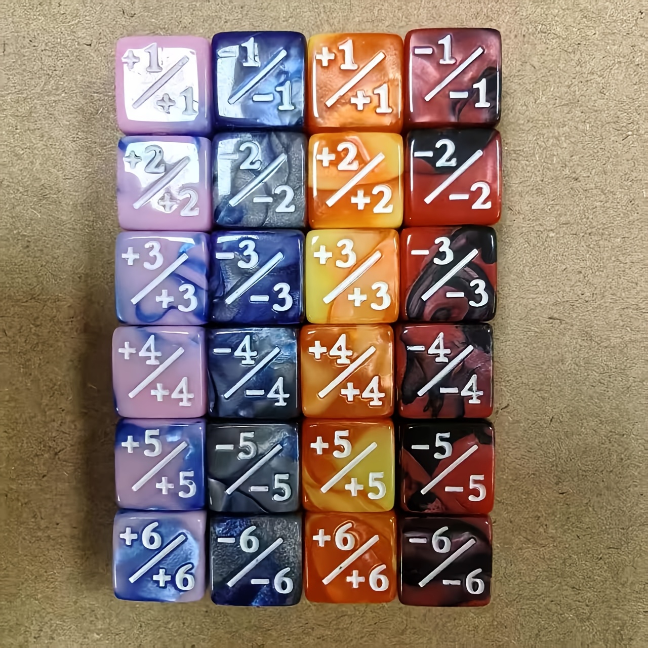 24pcs Dual-Color Acrylic Dice Set for Tabletop Games