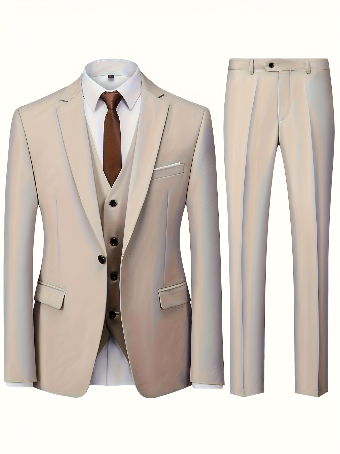 Men'S 3pcs Suit, Including a Blazer, Vest, And Trousers, Stylish And High-Quality.