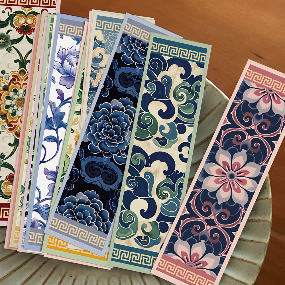 

30-pack Floral And Geometric Pattern Bookmarks, Decorative Paper Reading Markers, English Language Book Page Tags For Library And Home Use