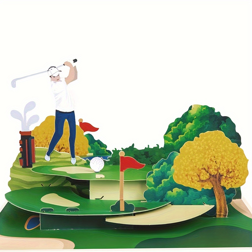 

3d Pop-up Golf Greeting Card - Perfect For Retirement, Birthday, Father's Day & More - Ideal Gift For Golf Enthusiasts