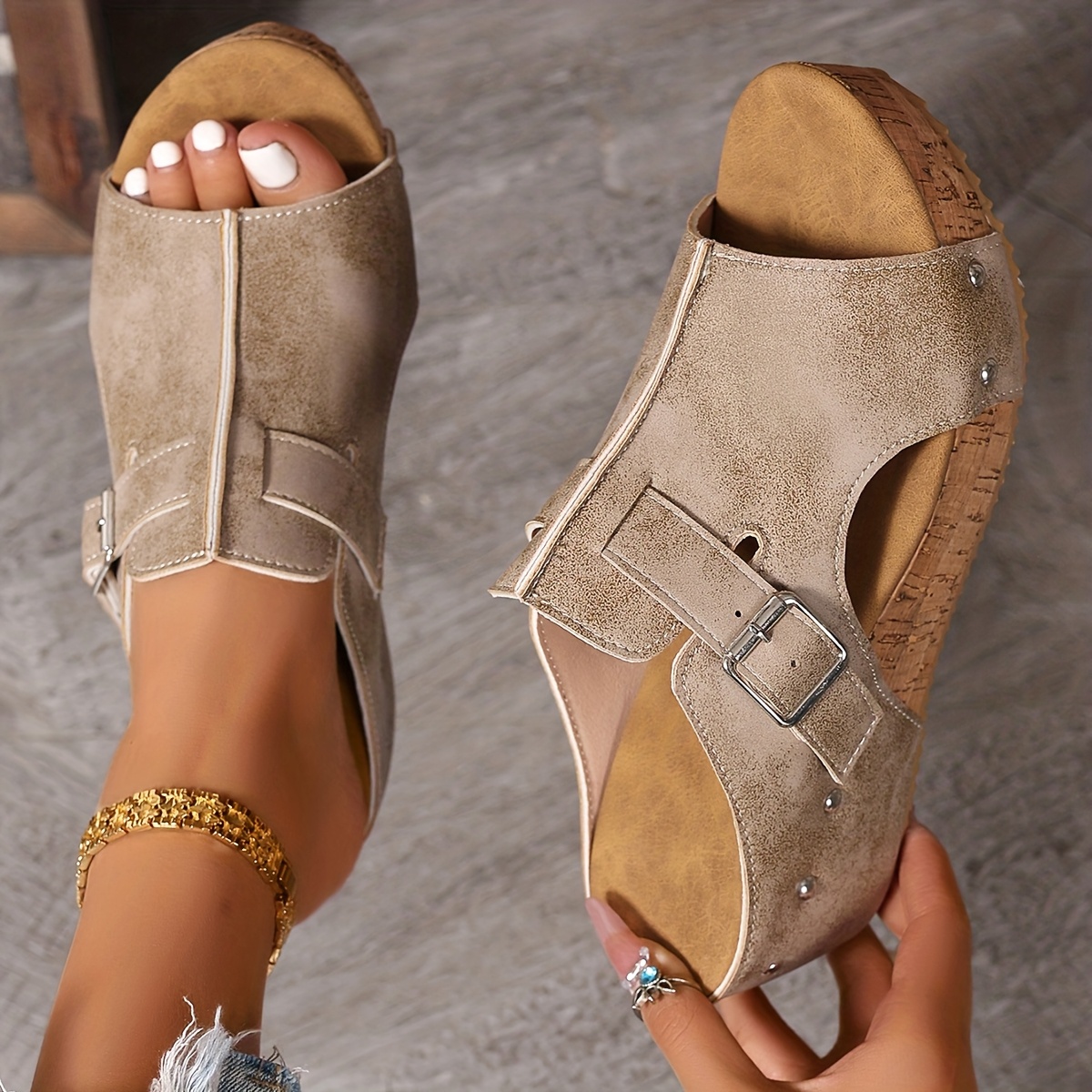 TEMU Women's Thick-soled Sandals, Platform Sandals, Fashionable And Versatile, Wearable In - Fashionable Elegant Versatile Lightweight, Women Shoes