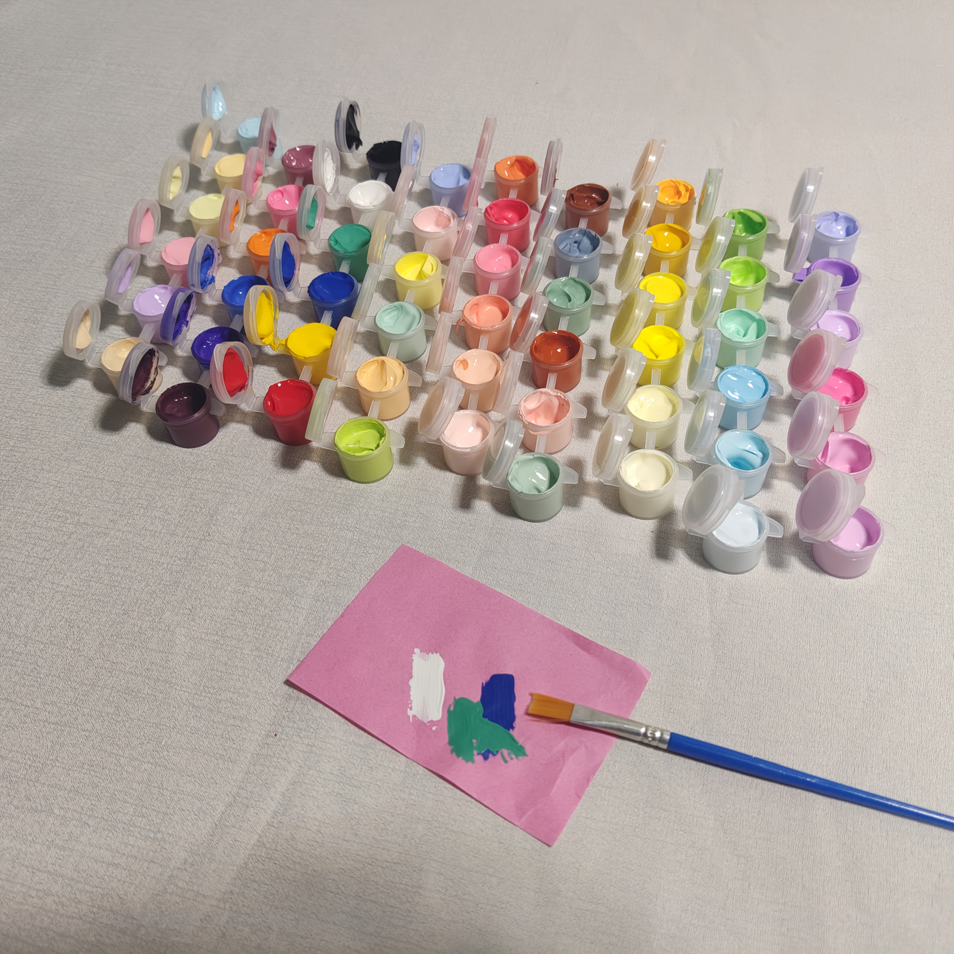 Image of For Professional Artistic Use, Acrylic Paint Set 54 Colors With Paintbrushes, Non-toxic Waterproof For Art & Craft Painting