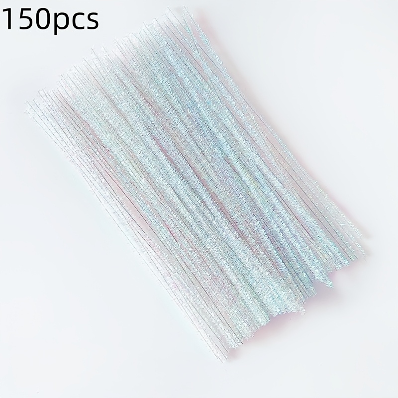 A Set Of 150 Extra-long Shimmering Rainbow Pom-poms, Each Measuring 11.8 Inches. Are Perfect For Large Christmas Wreaths And Three-dimensional Floral Designs