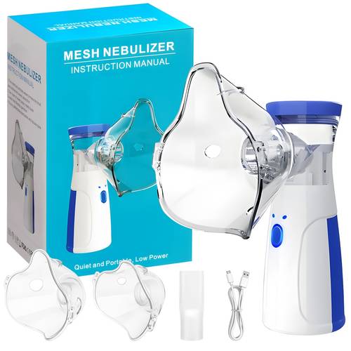 for adults and children silent mesh inhaler with self cleaning usb c charging and ideal for travel use to relieve cold and symptoms