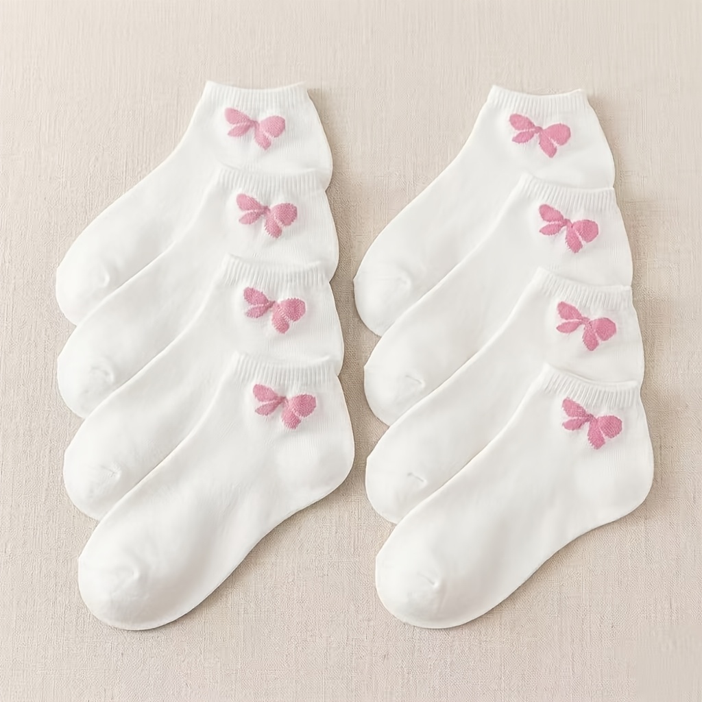 TEMU 8 Pairs Women's Spring Summer Ankle Socks, Men And Women's Plain Basic Ankle Socks, Comfortable Breathable Summer Socks With Patterns, Suitable
