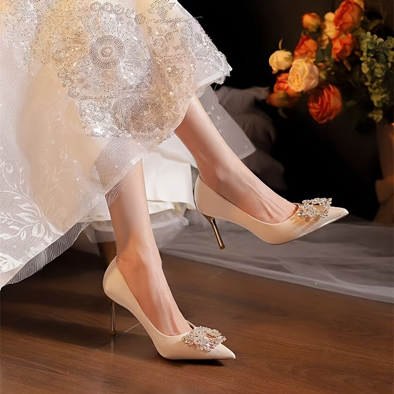 women's bridal satin evening dress heels Amazon.com: MSUDGH High Heels Women's Pearl Pumps Satin High Heels  Stilettos Bridal Evening Dresses Women's Wedding Shoes (Apricot 37) :  Clothing, Shoes & Jewelry