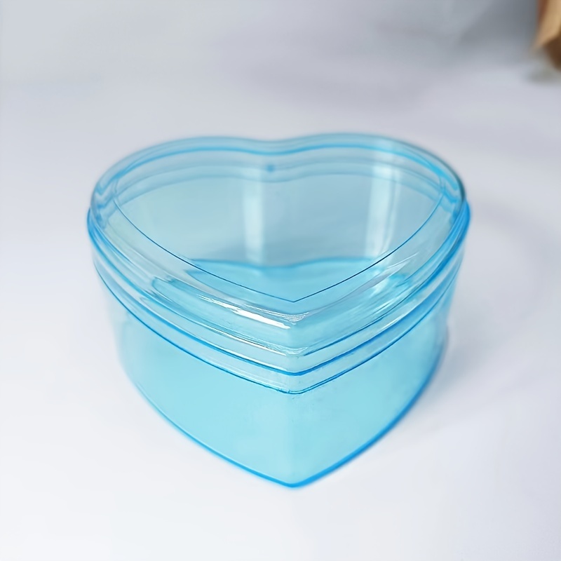 蓋付きのハート型透明プラスチック収納ボックス マルチカラーの