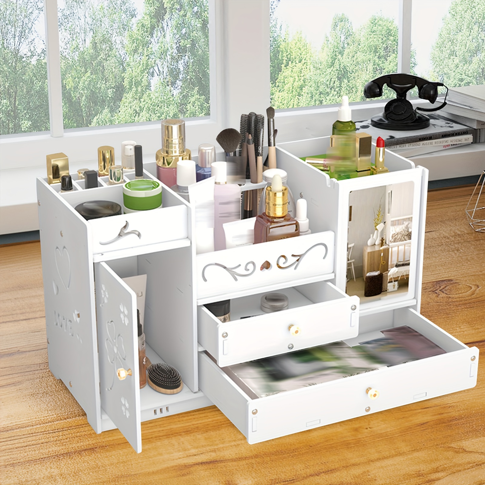 

Cosmetic Storage Box Cosmetic Box Make Up Organizer With Drawers White