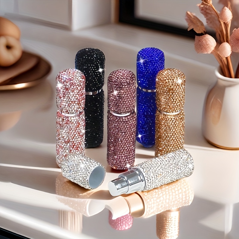 

Diamond-studded Perfume Bottle, Vacuum Press Sample Bottle, 10ml Mini Spray Bottle For Travel, Stylish And Gift.