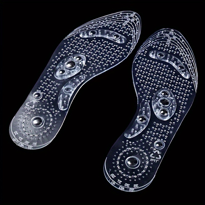 

1 Pair Of 16 Transparent Massage Shoe Pads, Foot Massage Shoe Pads, Hole Gravel Massage, Men's And Women's Shoe Pads, Cut To Size