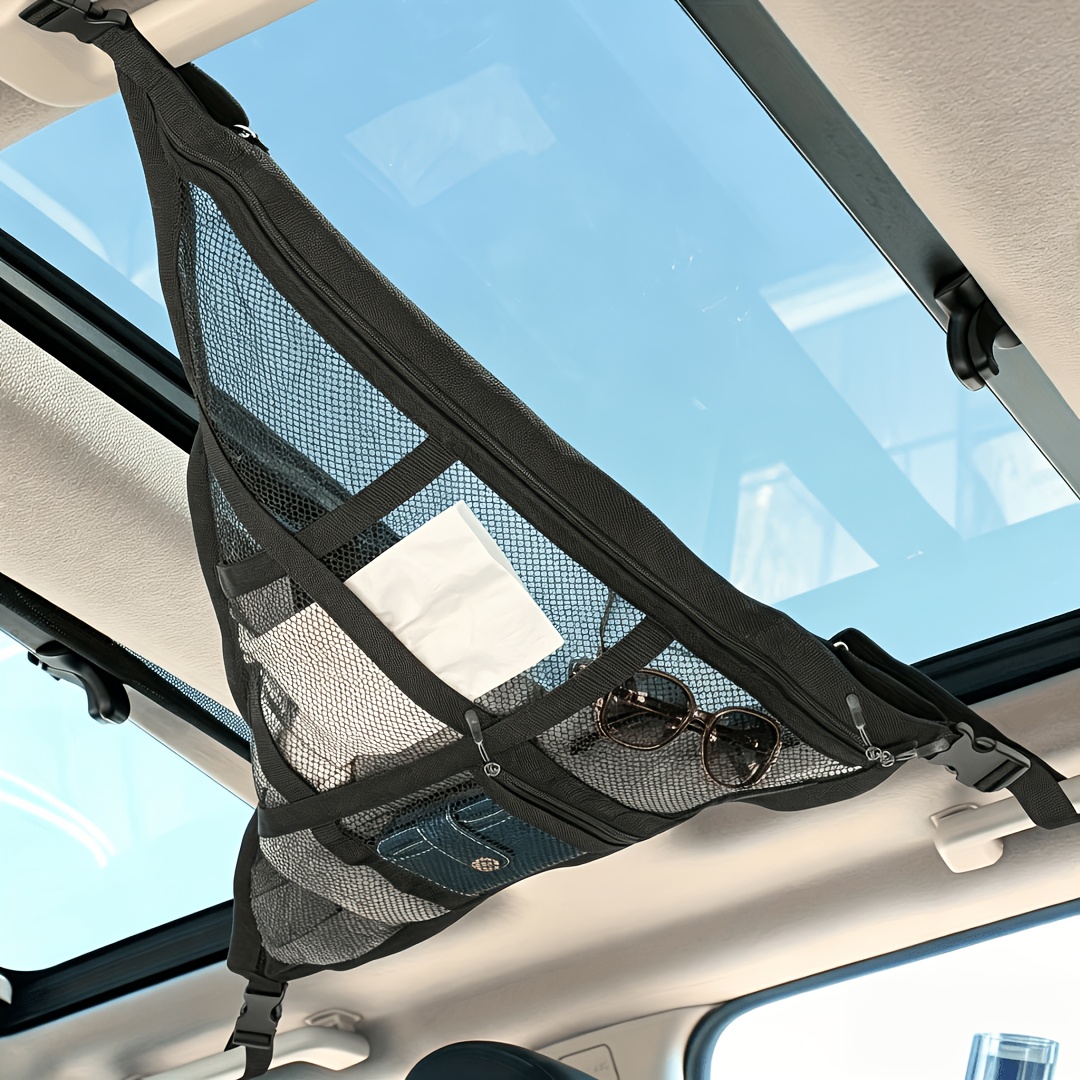 TEMU Model Uses -handle Roof Storage Net, Suitable For Storing Small Items, Making Travel Convenient And Quick