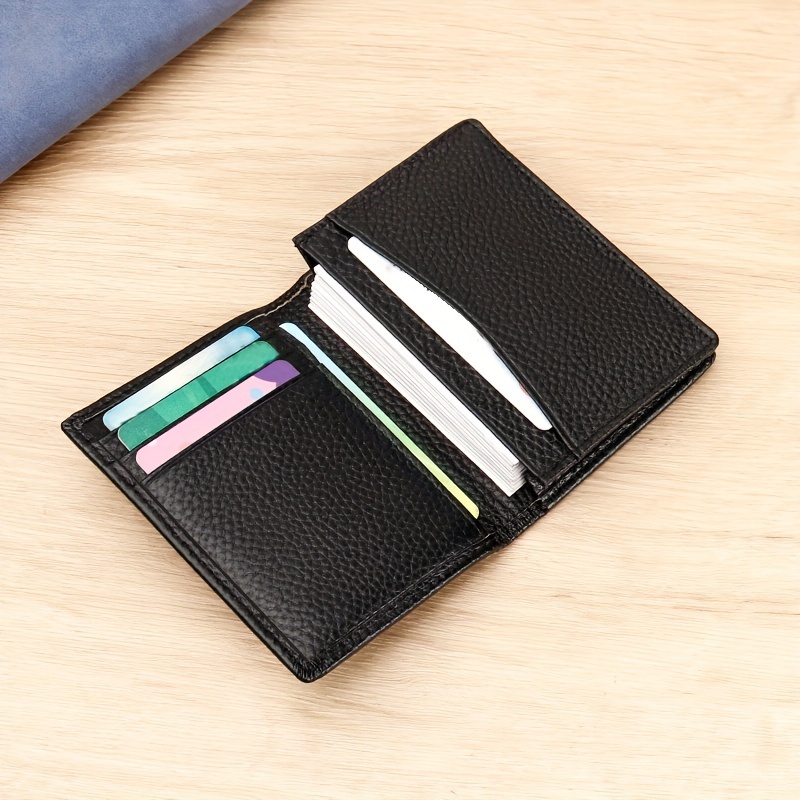 mens genuine leather business card holder cowhide - Temu