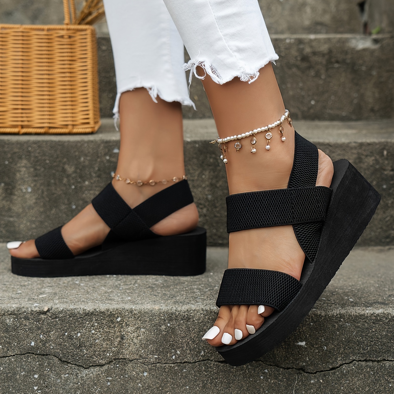minimalist sandals women s solid color summer slip soft sole détails 3