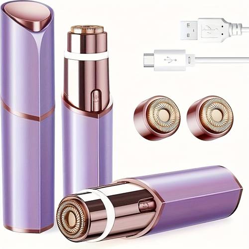 facial hair remover for women hair removal device portable womens for lip chin with usb rechargeable rose white