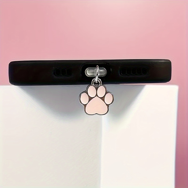 1pc -shaped Cat Paw Dust Plug Pendant, Suitable For Iphone, Type-c, , Universal Mobile Phone Additions Jewelry, Holiday Gift