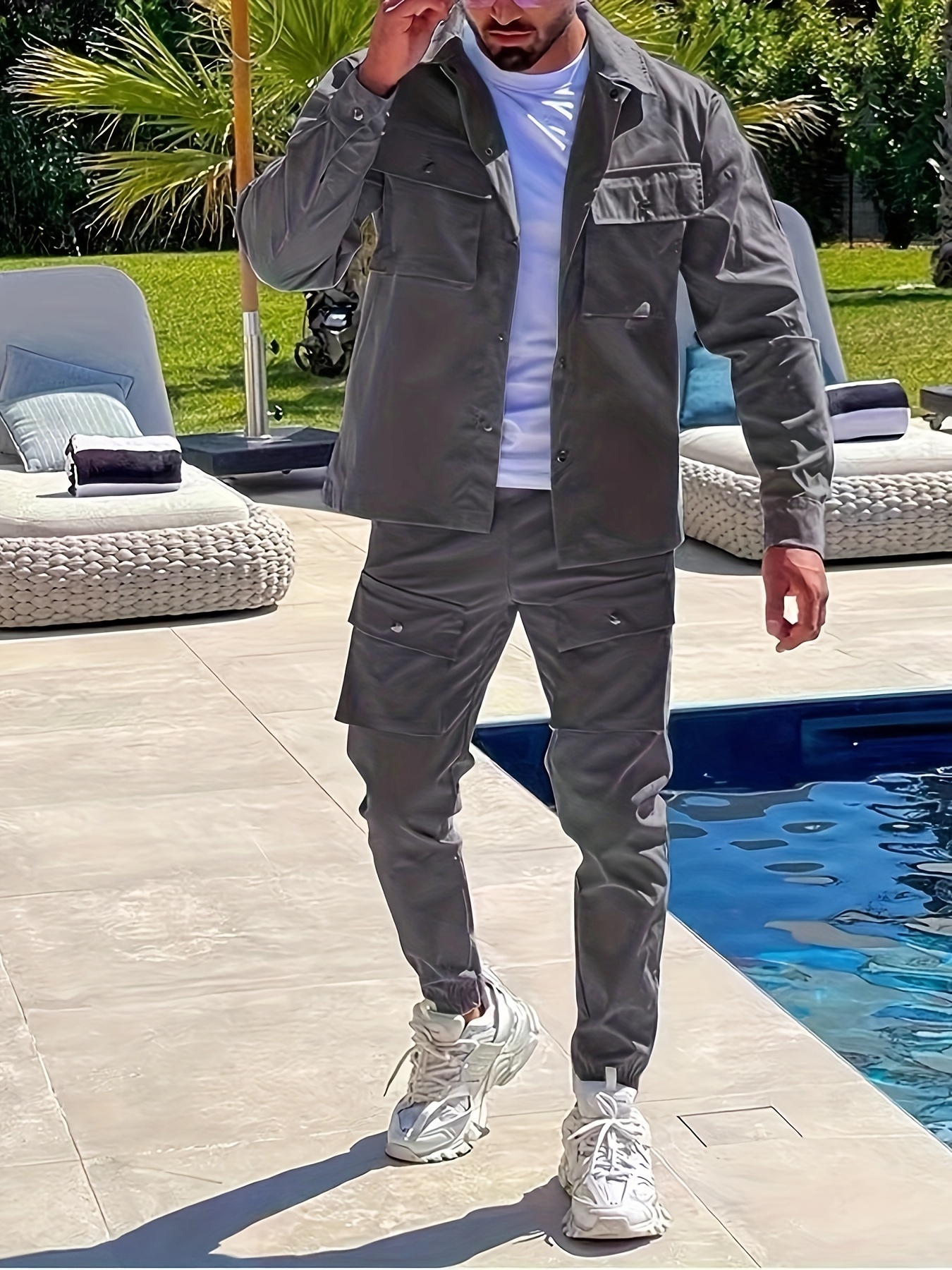 men's casual outfit stylish comfy jacket pants set relaxed men's casual outfit stylish comfy jacket pants set relaxed