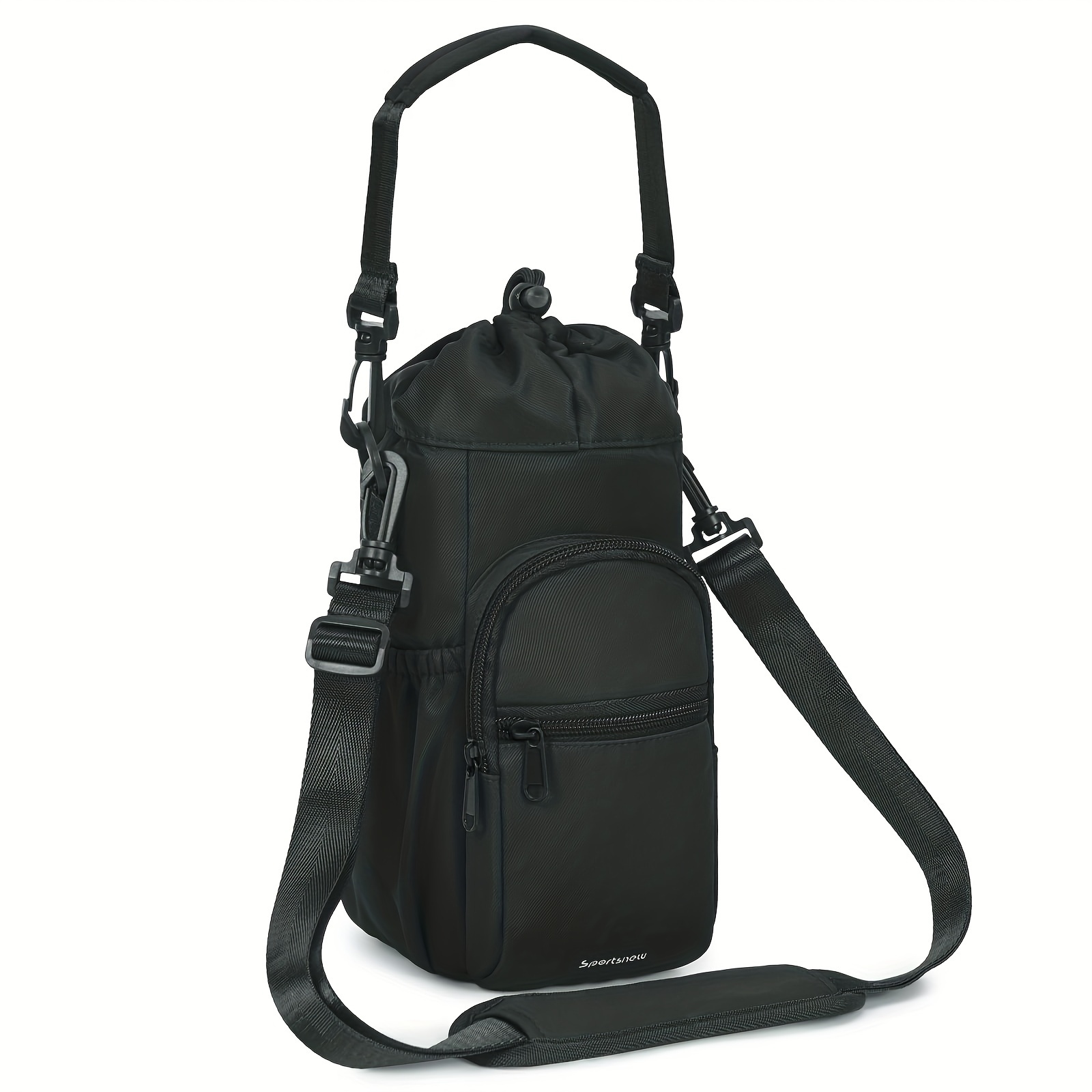 1l Large Water Bottle Carrier Crossbody Sling Bag | With Shoulder Strap, Phone Pocket & Key Hook - Portable Bottle Holder For Exercising, Walking, Hiking & Outdoor