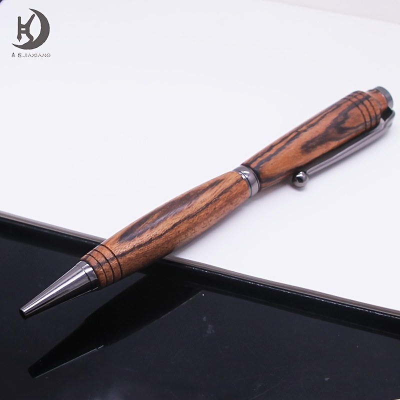 TEMU 1pc 910 Office Supplies Vintage Slim Waist Design Wooden Twist Writing Ball Pen(1.0mm Black Refill)