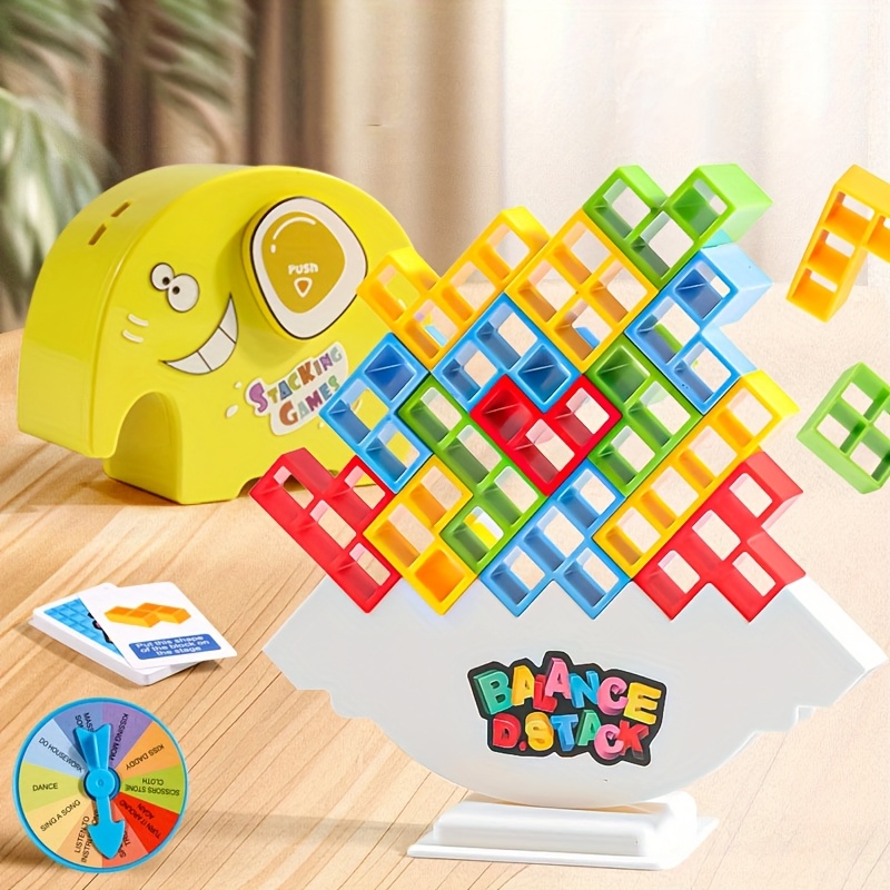64 48 32pcs multi color building blocks set interactive stacking tower game for kids enhances     challenge toy for parties family   party game accessory   design vibrant colors 0