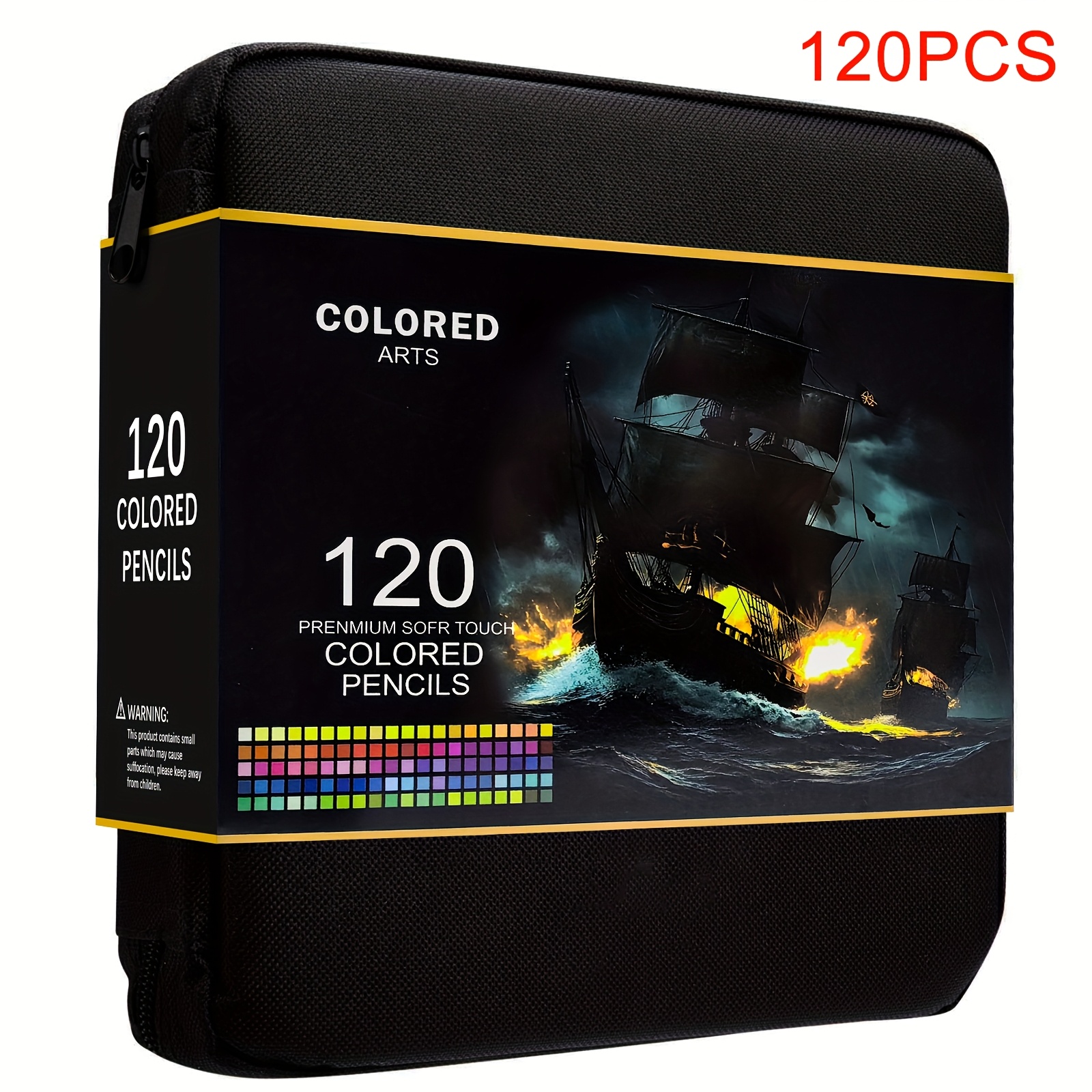 Image of Ccfoud Art Supplies 120 Colored Pencils With Zipper | Coloured Leads For Adult Artists, Professionals And Colorists | In Zipper Pouch - For Professional Artistic Use