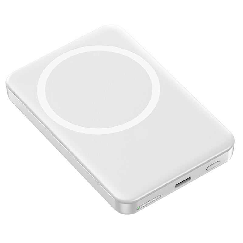 TEMU Wireless Magnetic Battery Pack 5000mah, Compact Magnetic Power Bank, Wireless Portable Charger With Usb C Pd 20w Charging Power Bank Compatible