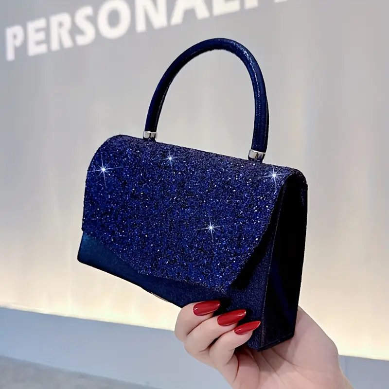 dress blue season navy Perfect Bridal Ebony Navy Satin Box Clutch Bag