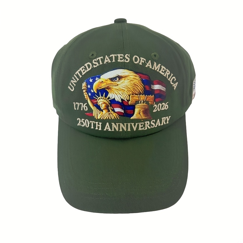 [Patriotic Eagle Cap] United States 250th Anniversary Eagle Patriotic Baseball Cap - Adjustable Snapback, Lightweight & Comfortable, 250th Birthday of America Design with Eagle & 1776-2026 Years, Unisex Commemorative Gift for Veterans, History Buffs, 4th of July, Thanksgiving, Valentine's Day - Ideal for Parades, Events & Casual Attire (Men & Women) - Machine Washable, Durable & Secure Fit