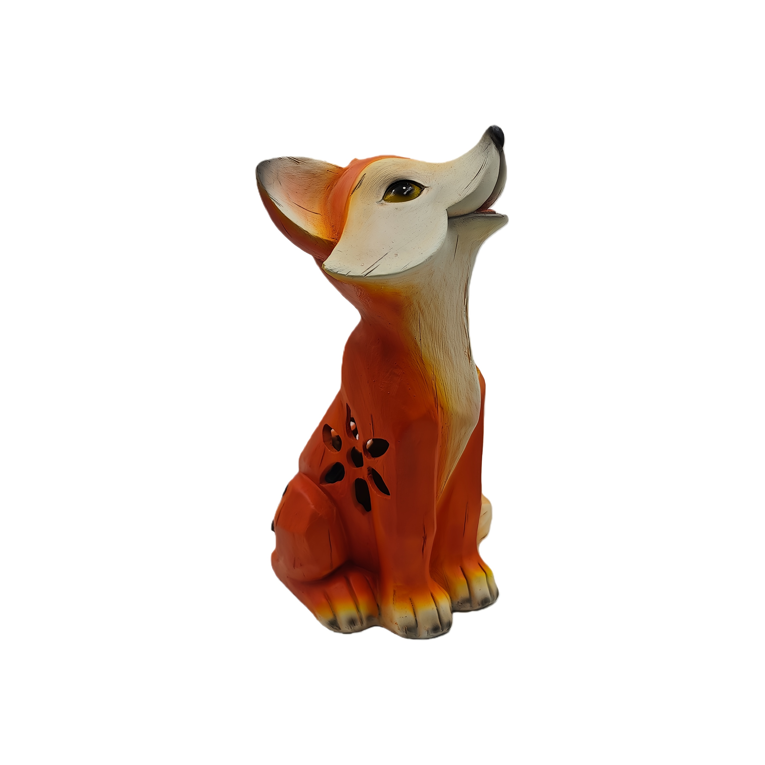 E-shop Solar Fuchs Dekorative Leuchte, ein kreatives Ornament, Harzstatue Lampe, Hohles Design, Solarleuchte für den Hof, Rasenleuchte, Geeignet für: