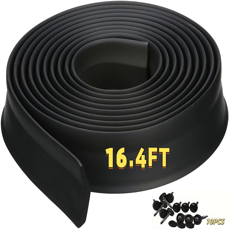 

16.4ft Weatherproof Rubber Garage Door Seal Strip - Includes Bottom, Top & Side Seals With Nails For Complete Protection