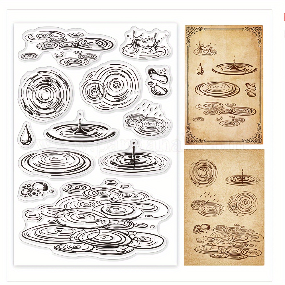 

1pc Transparent Rubber Seal Stamp, Raindrop Retro Rubber Clear Stamp For Cards Making Diy Scrapbooking Photo Journal Album Decoration