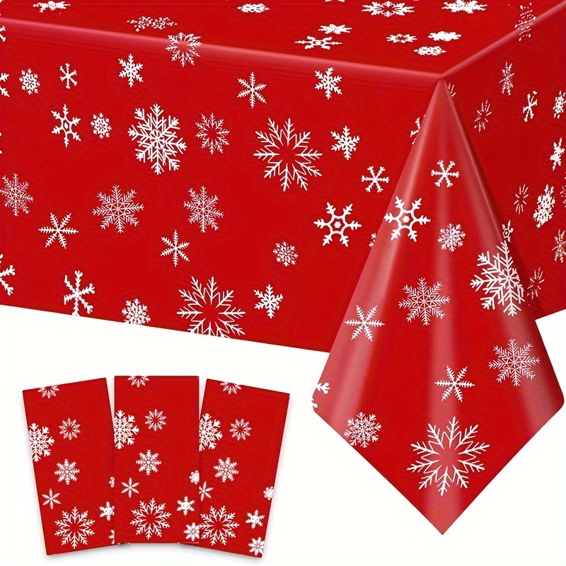 

Christmas Tablecloth - 54x72 Inch Disposable Cover For Holiday Parties, Winter Celebrations & New Year Decor, Best For Christmas