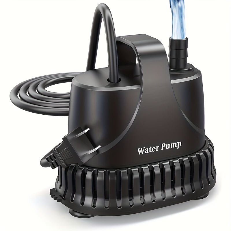 

210gph Submersible Water Pump, Ip68 Waterproof, With Adjustable Flow, 10ft Power Cord, Dual Nozzles, 360° Suction Base - Ideal For Aquariums, , Hydroponics - Black, | Submersible Design | Water Flow