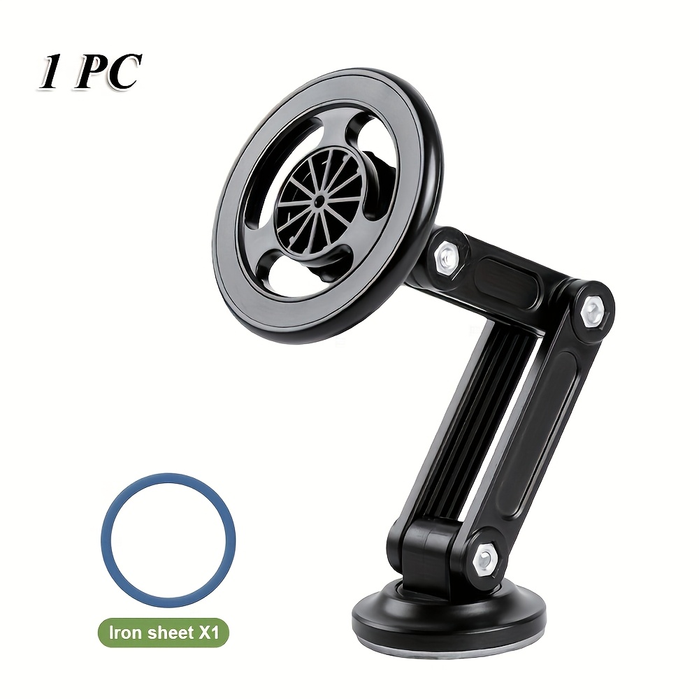 TEMU 1pc - Universal Car Phone Holder, Magnetic Wall Mount Holder, Rotating Design, Pc Material, Compatible With All Smartphones