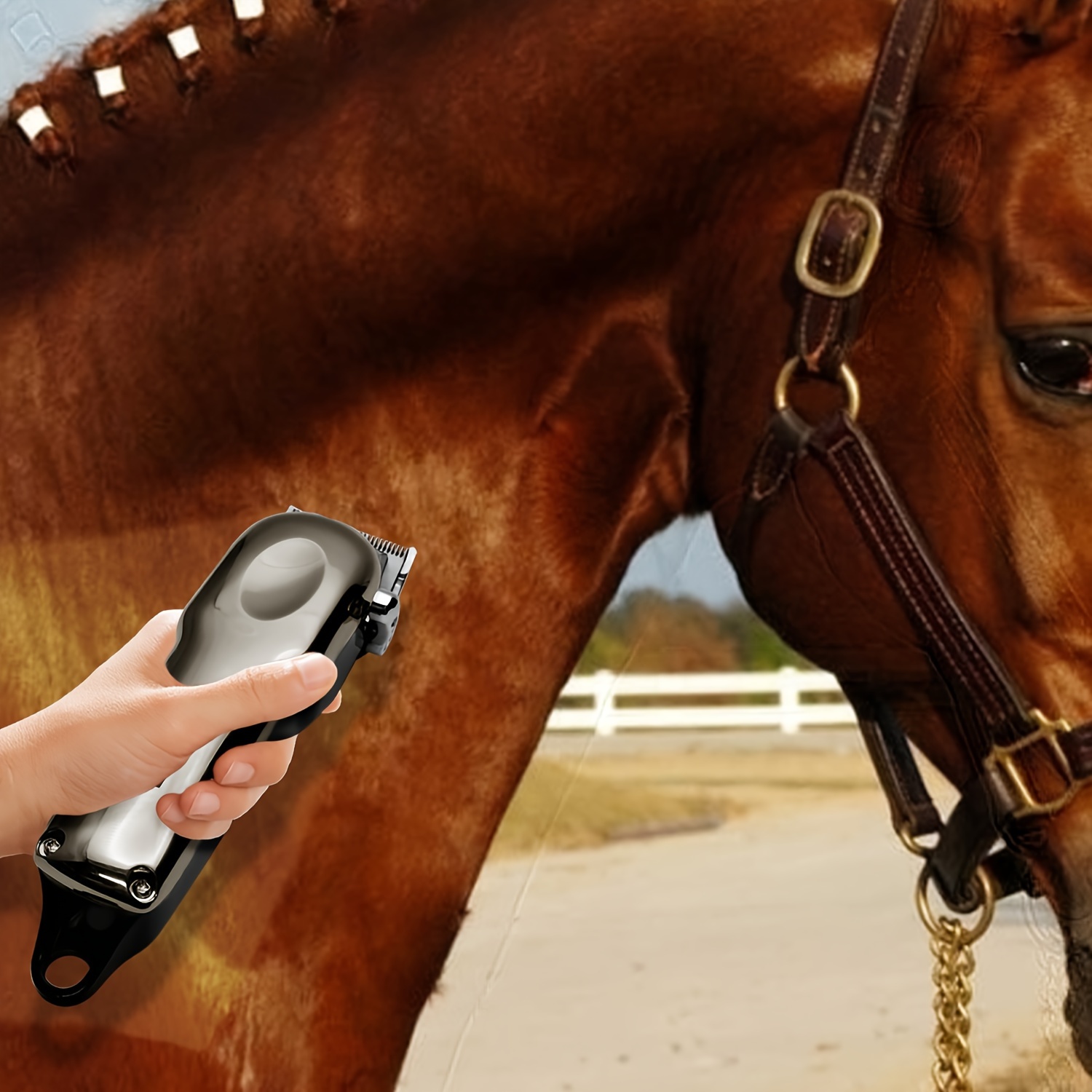 Tondeuse à Chevaux Professionnelle 320-350W - Électrique, Vitesse Adjustable - Rouge Et Noir