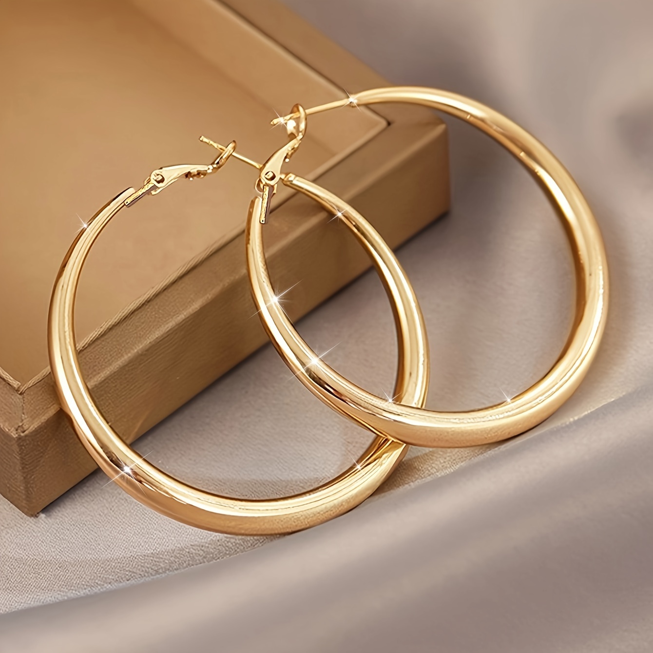 

Vintage Zinc Alloy Hoop Earrings With 304 Stainless Steel Ear Needles For Women - For Party And Vacation Accessory, Large Earrings