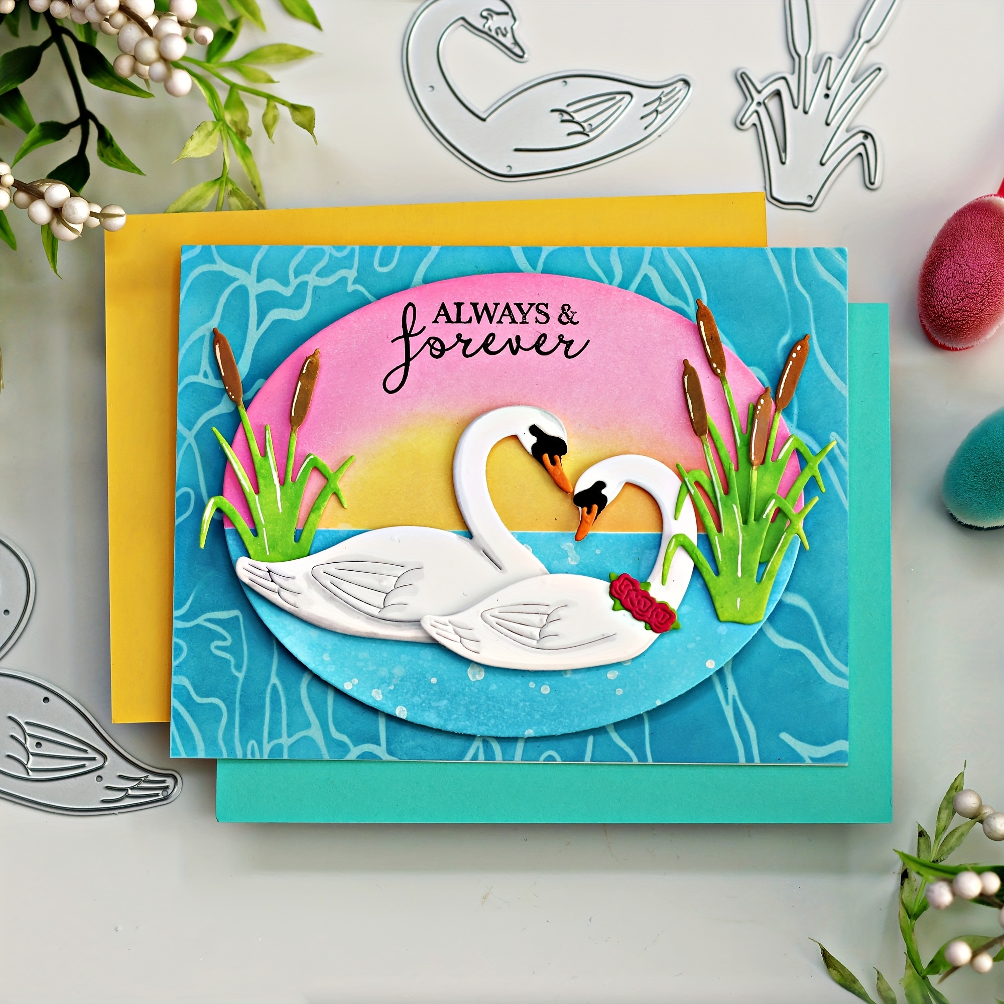 

A Cutting Die For Diy Scrapbook Paper Craft With A Love Swan Design