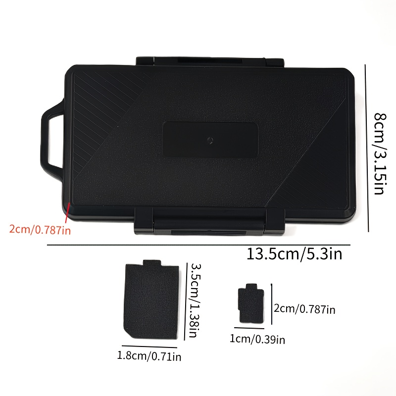 TEMU Portable Sd Card Storage Case - Multi-functional Mobile Phone Memory Card Organizer - Holds 12 Sd Cards + 24 Tf/ Cards, Suitable For Cameras, ,