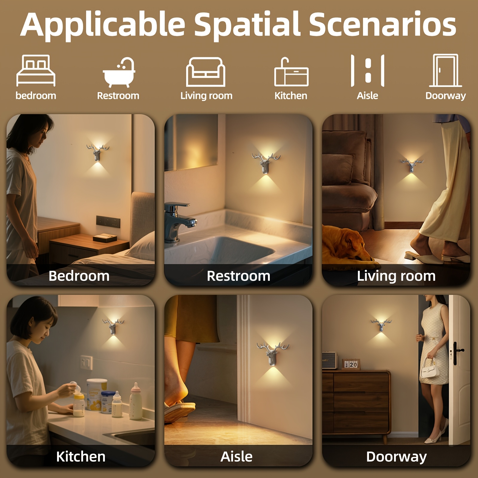 Creative USB Rechargeable Wall Lamp with Motion Sensor